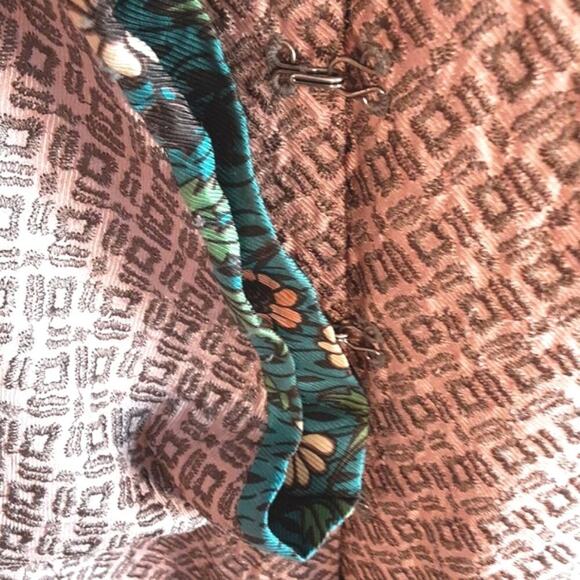 Johnny Was Biya Collection 100% Silk Flare Cuff Hook Close Light Shirt Jacket L - Picture 2 of 6